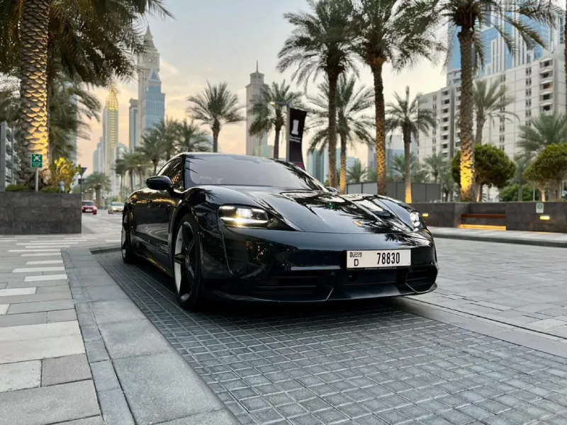 Porsche Taycan turboÂ S BLACK 2022 rental dubai
