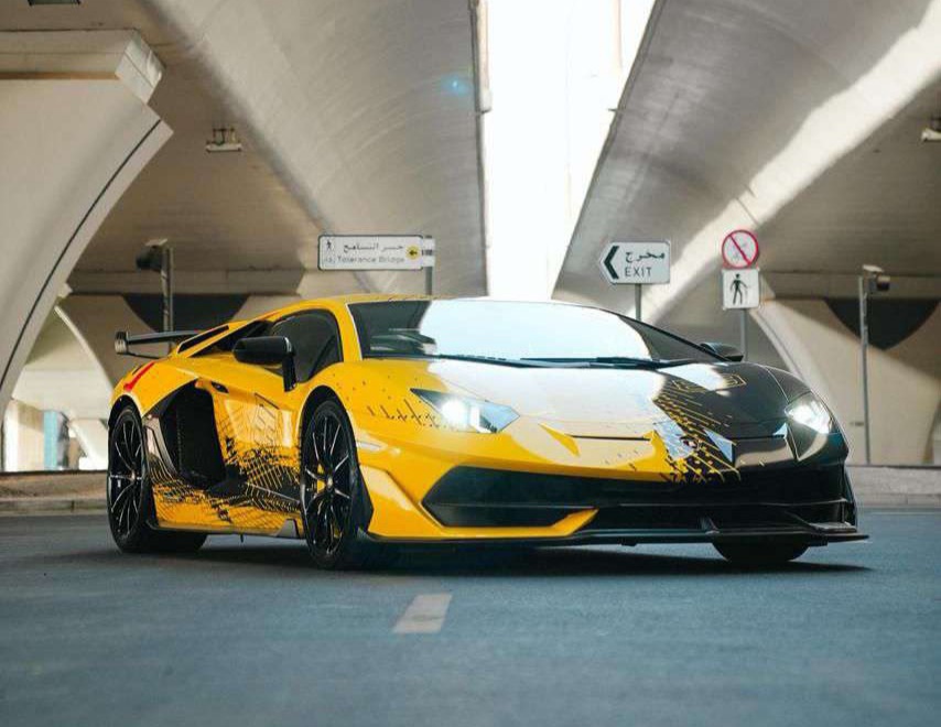 Lamborghini Aventador SVJ Coupe Yellow  2022 rental dubai