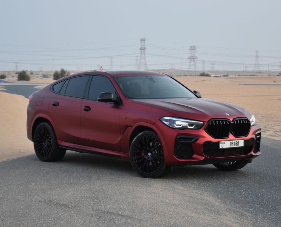 BMW X6 xDrive40i M Sport Red  2023 rental dubai