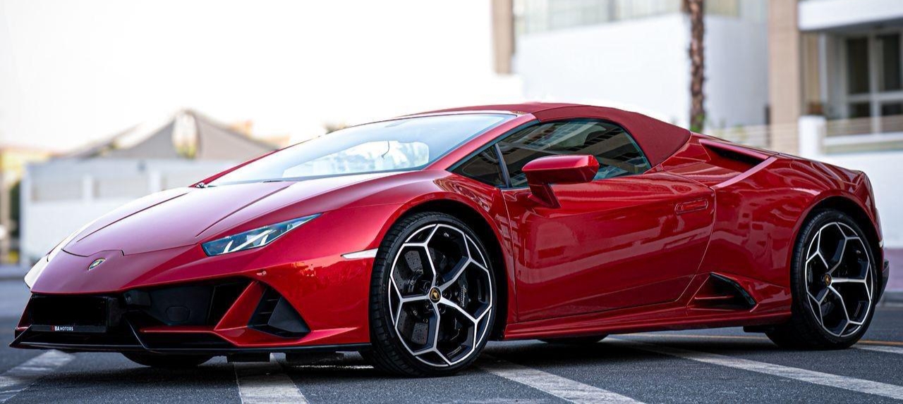 Lamborghini Huracan Evo Spyder Red  2023 rental dubai