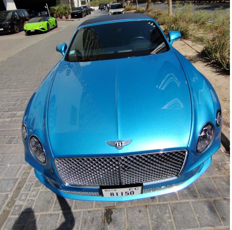 Bentley Continental GT Blue - Black Interior  2022 rental dubai
