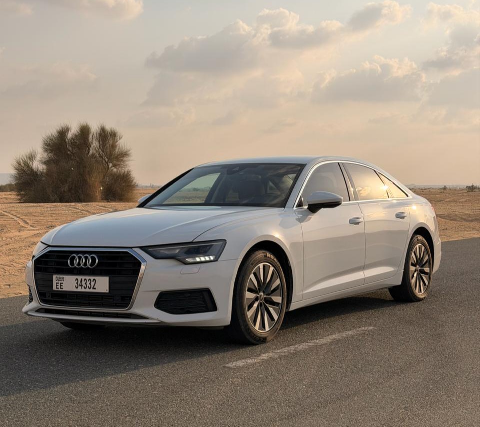 Audi A6 White Monthly Best Price  2023 rental dubai