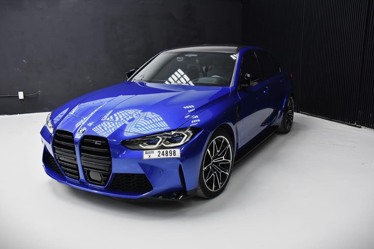 Bmw M3 Competition Blue without Deposit  2022 rental dubai